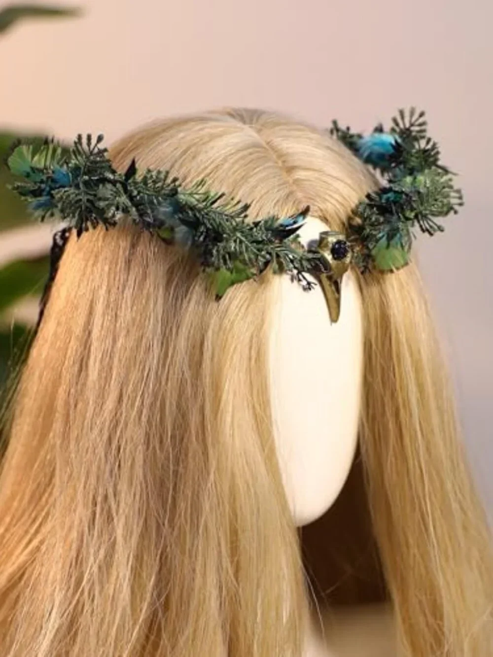 Handmade Gothic Raven Feather Elf Crown Woodland Circlet Fairy Tiara Cosplay